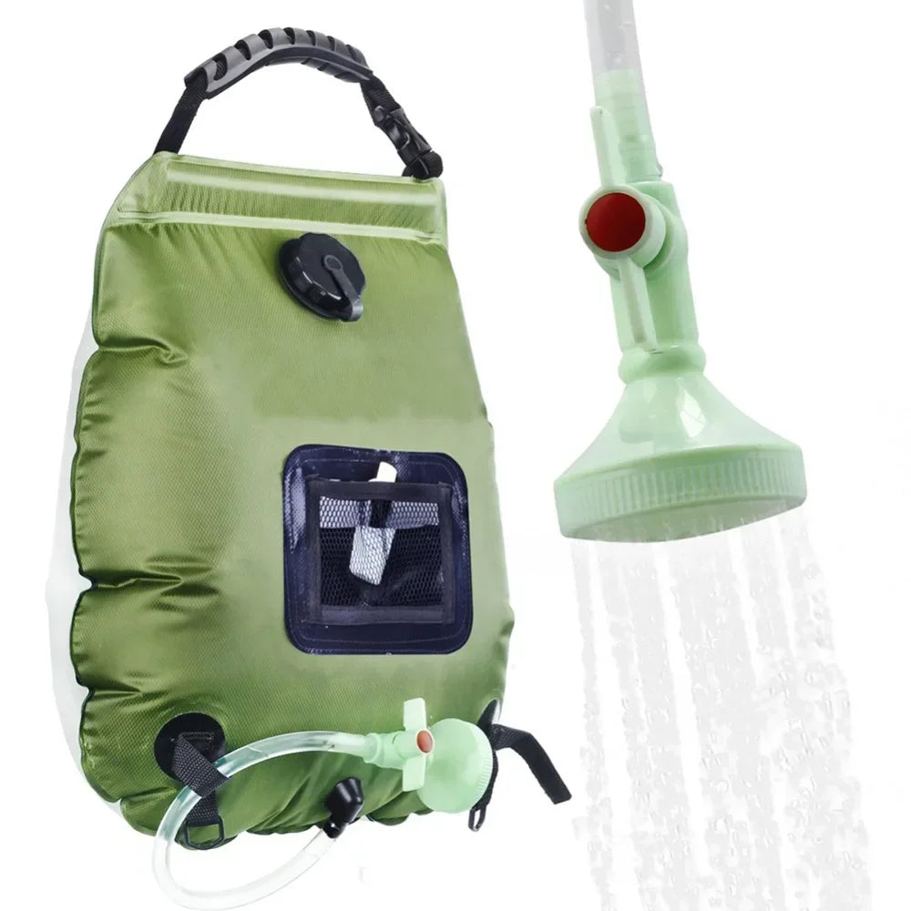 Sac de douche portable de camping PrepReady 20L – Sac d'eau extérieur chauffé à l'énergie solaire