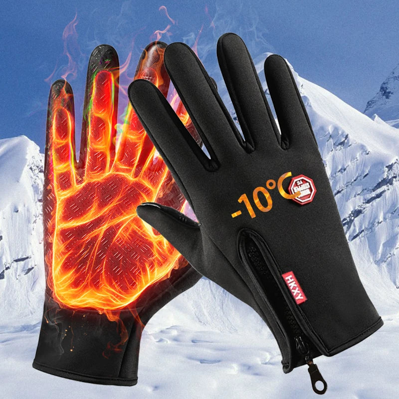 Touchscreen Winter Gloves – Windproof Non-Slip Warm Outdoor Gloves for Cycling, Driving, Motorcycle & Cold Weather