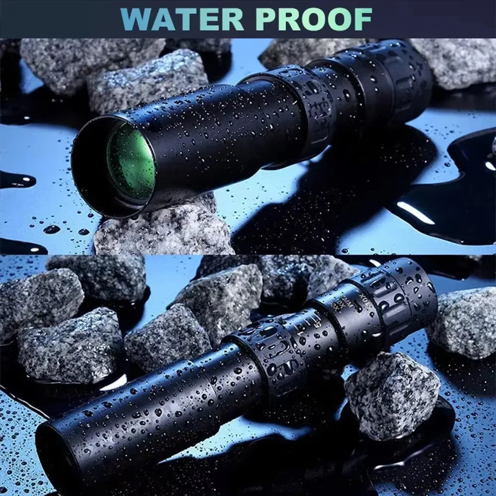 10-300x40 Zoom HD Telescope Portable Professional Monocular with Strong Long Range Low Night Vision Ideal for Hunting Outdoor