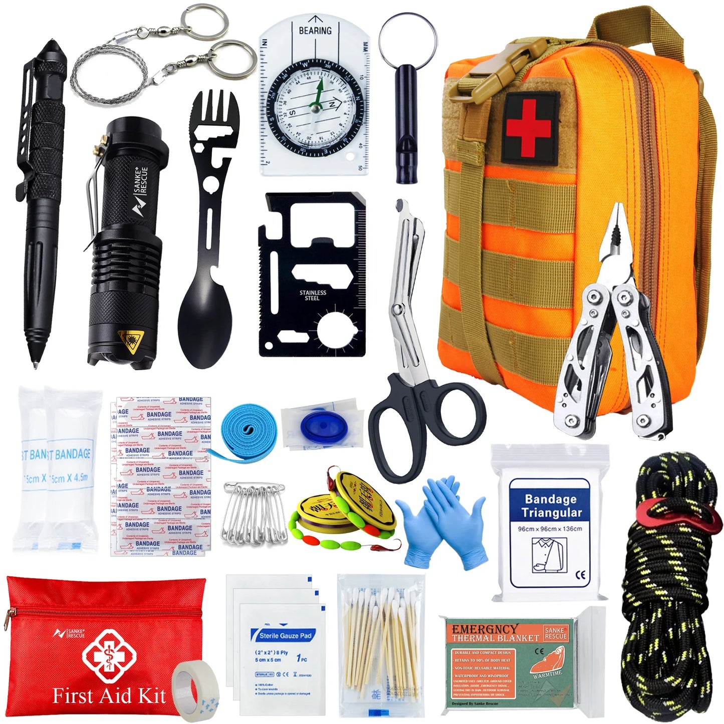 24-in-1 Tactical Survival Kit – MOLLE First Aid Bag with EDC Tools for Emergency Preparedness
