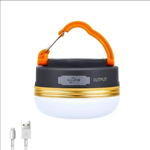 Linterna de camping recargable solar y USB – Luz LED plegable de 500 lúmenes con 6 modos y carga de teléfono para camping y emergencias