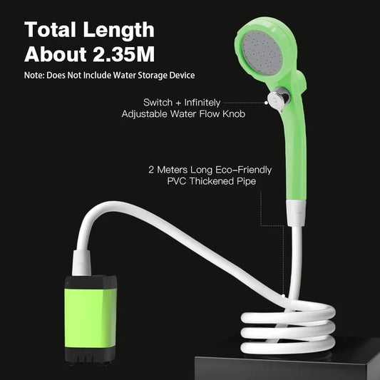 Portable Camping Shower Pump – 6000mAh Battery with Digital Display for Camping, RV & Outdoor Use