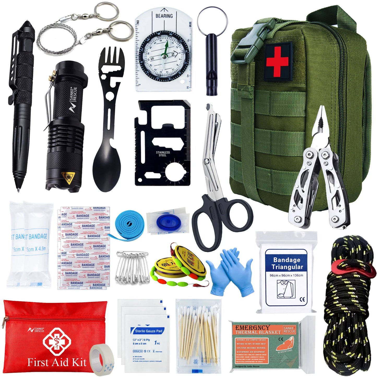 24-in-1 Tactical Survival Kit – MOLLE First Aid Bag with EDC Tools for Emergency Preparedness