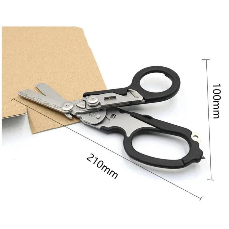 Cisailles de sauvetage tactiques – Ciseaux pliants EDC multifonctionnels