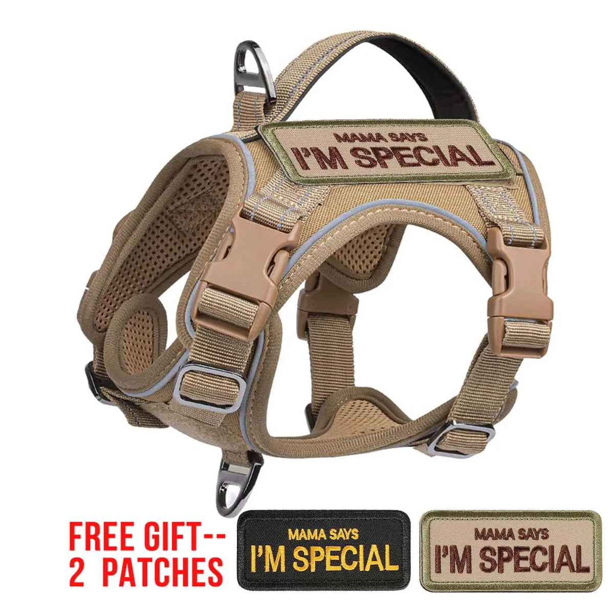 Tactical Dog Harness for Small Dogs – Military Service Vest with Vertical Handle & Reflective Strip for Outdoor Training