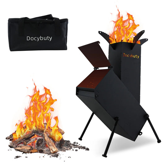 Mini Rocket Stove – Portable Wood Burning Camp Stove for Outdoor Cooking & Camping