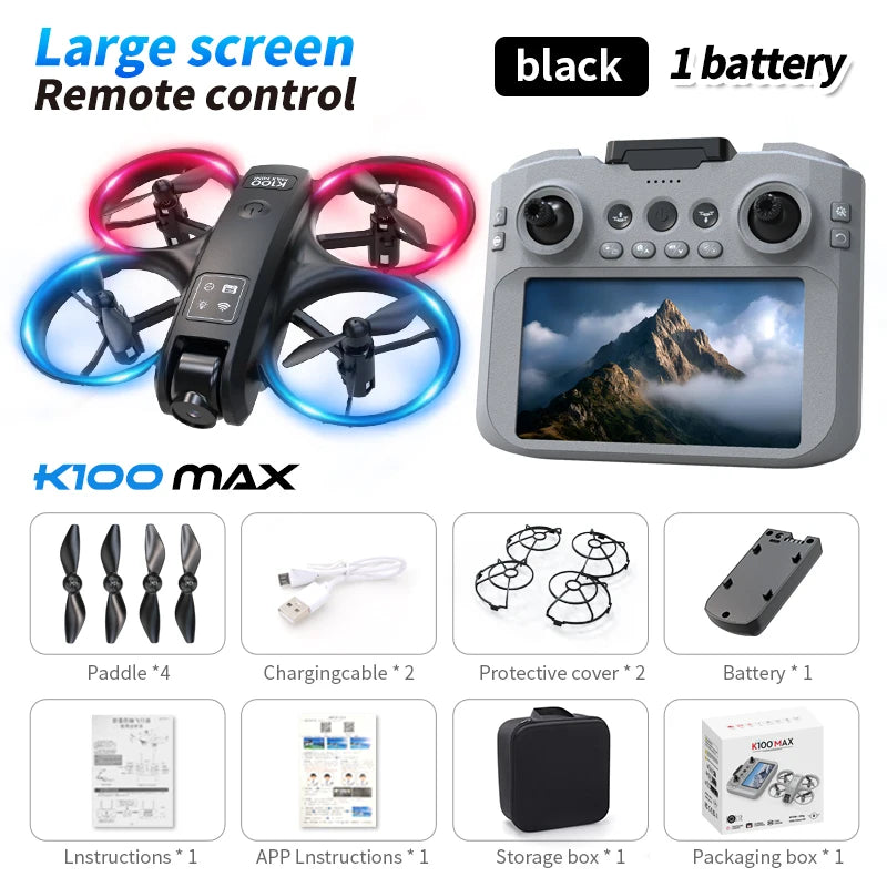 K100 MAX Mini GPS Drone – 4K HD Real-Time Video Screen Control Obstacle Avoidance Aerial Photography RC Quadcopter