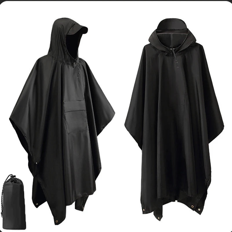 Impermeable militar WeatherShield 3 en 1 — Poncho impermeable con capucha