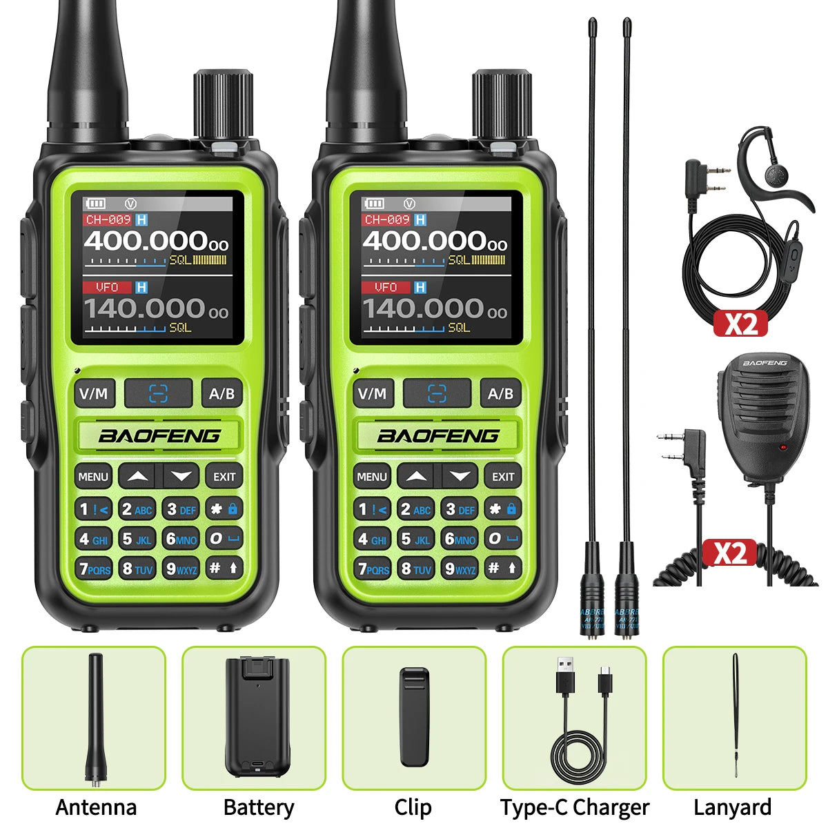 Baofeng UV-5R Mini — Bluetooth, 999CH, Type-C Charging, Long Range Two-Way Radio