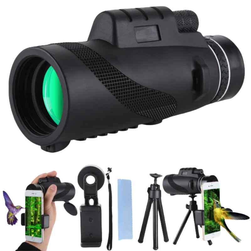 Portable Zoom Telescope – 80x100 HD 5000M Folding Mini Binoculars for Hunting, Sports, Outdoor Camping & Travel