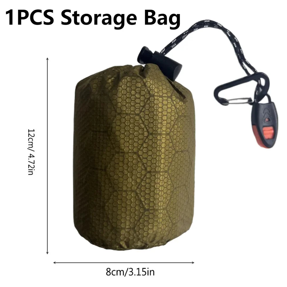 Couverture et sac de couchage de survie thermique d'urgence