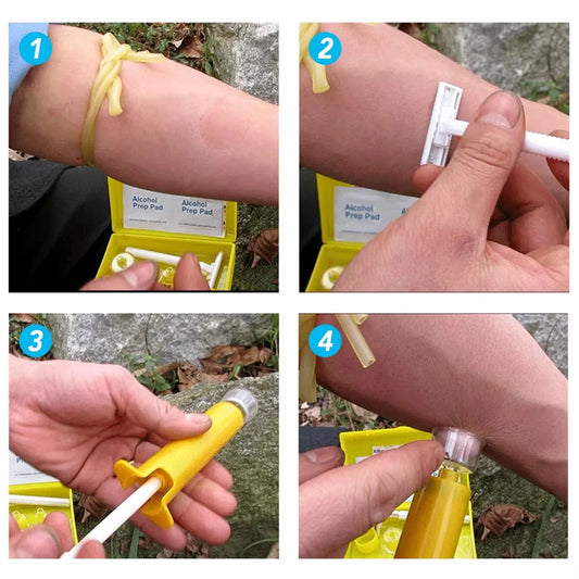 Venom Extractor First Aid Kit – Snake & Insect Bite Vacuum Pump for Outdoor Emergency Survival