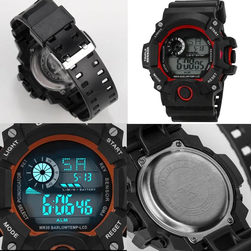 Men's Military Sports Watch – Large Dial Multifunctional Waterproof Luminous Alarm Digital Wristwatch for Men & Kids