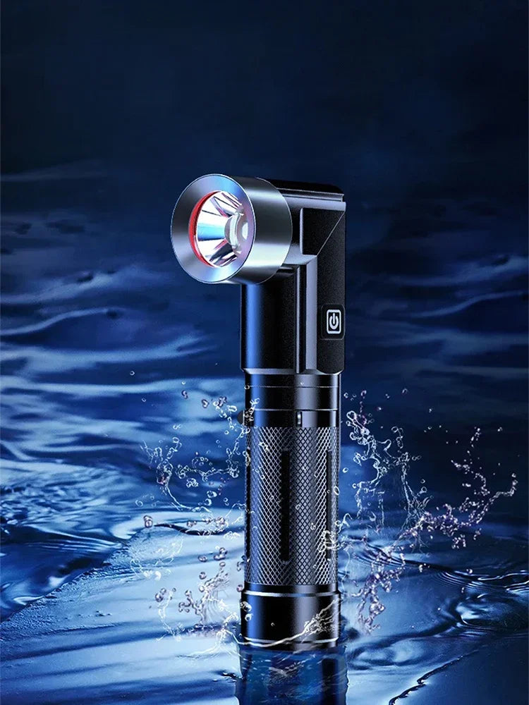 DF Tactical LED Flashlight – USB Rechargeable Magnetic Work Light for Camping, Emergency & Auto Repair