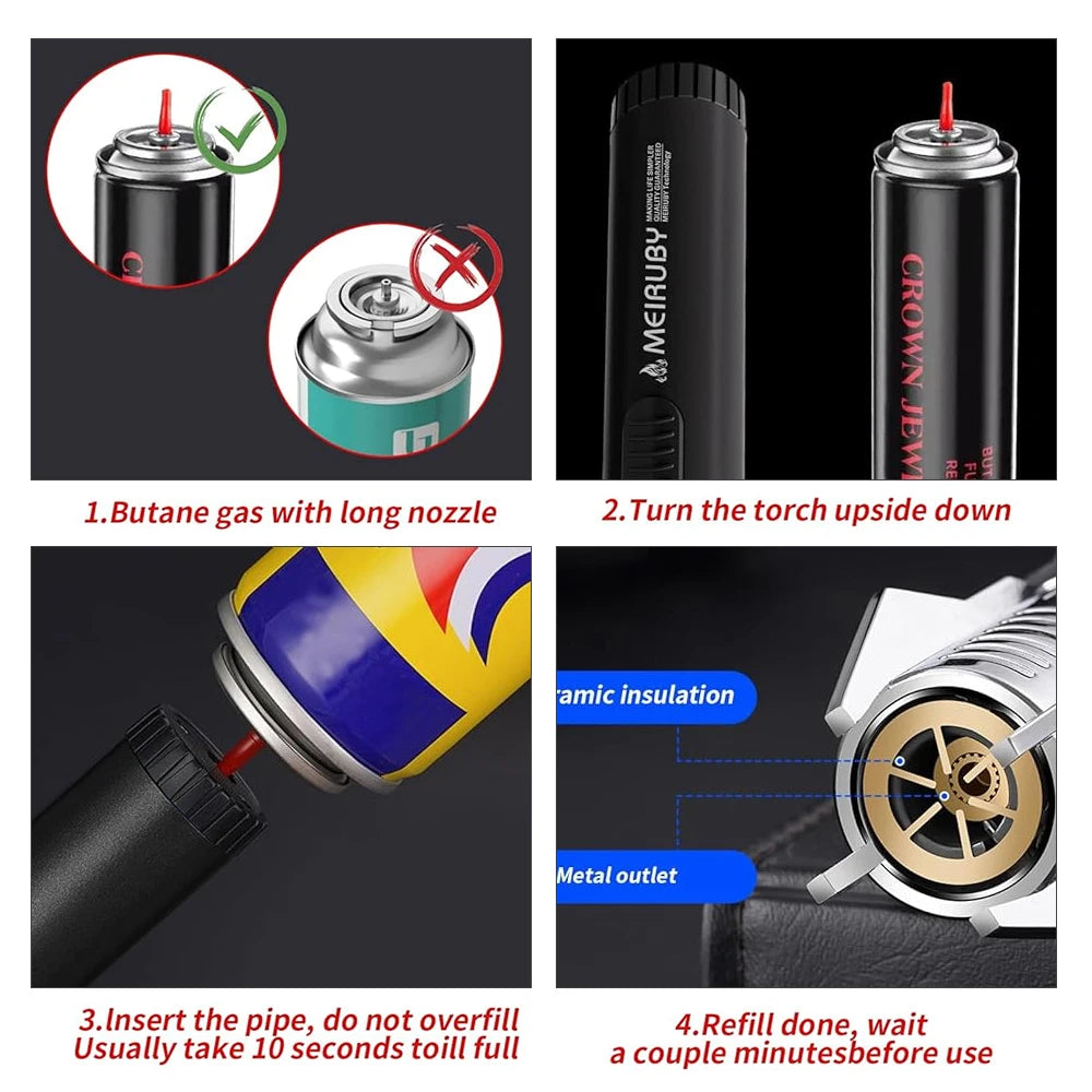 DF Tactical Turbo Torch Lighter – Windproof 360° Butane Jet Flame for Camping, BBQ, Cigars & Kitchen
