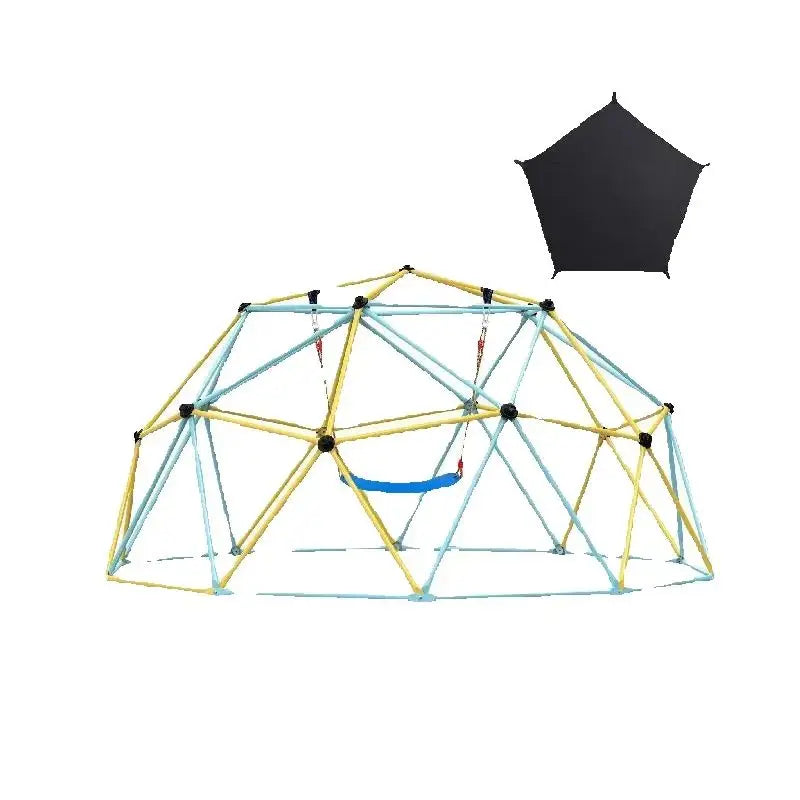 Geometric Climbing Dome — 6/8/10/12 FT, Jungle Gym with Hammock Swing