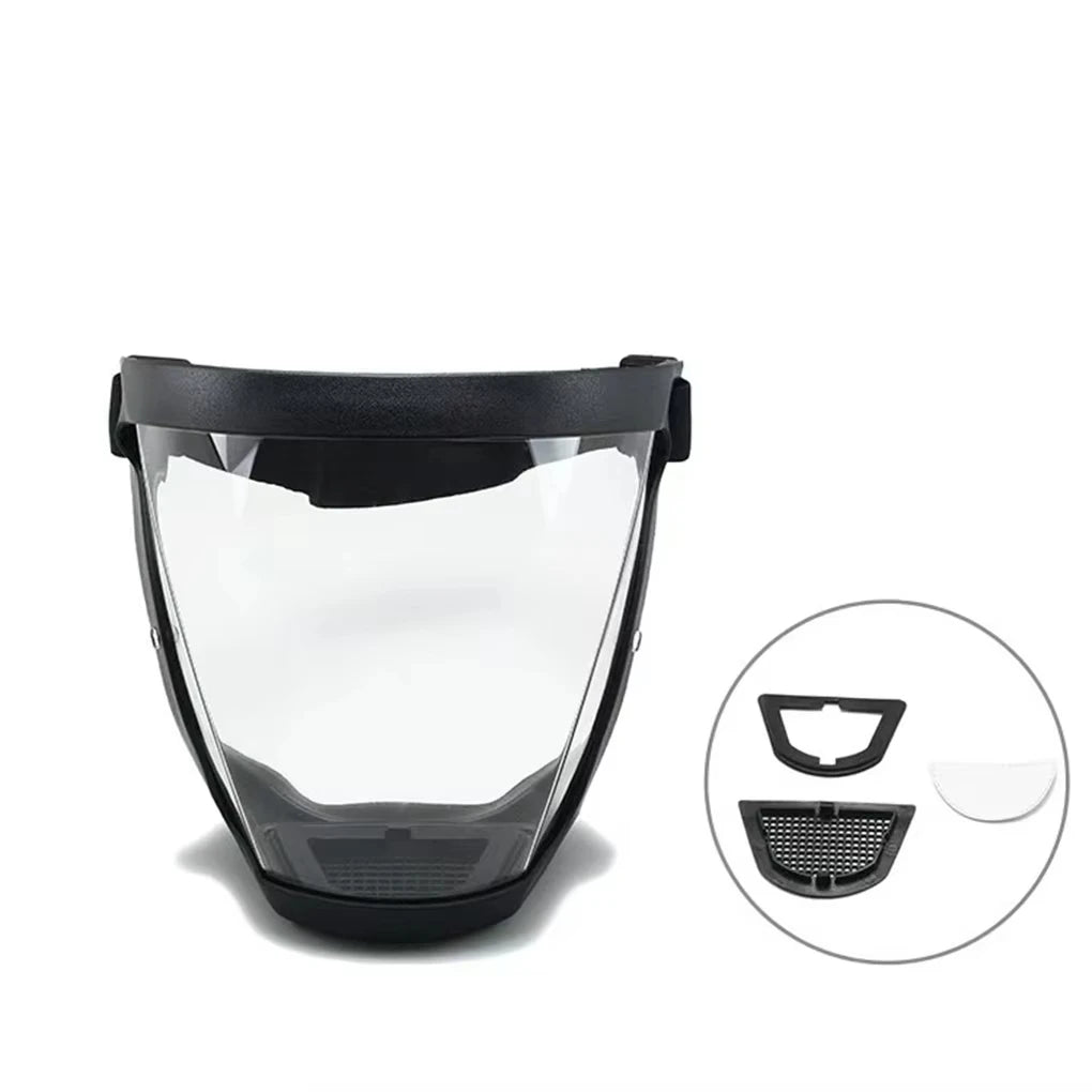Full-Face Transparent Protection Mask – Reusable Heat-Resistant Facial Shield for Work, Outdoor & Safety Use