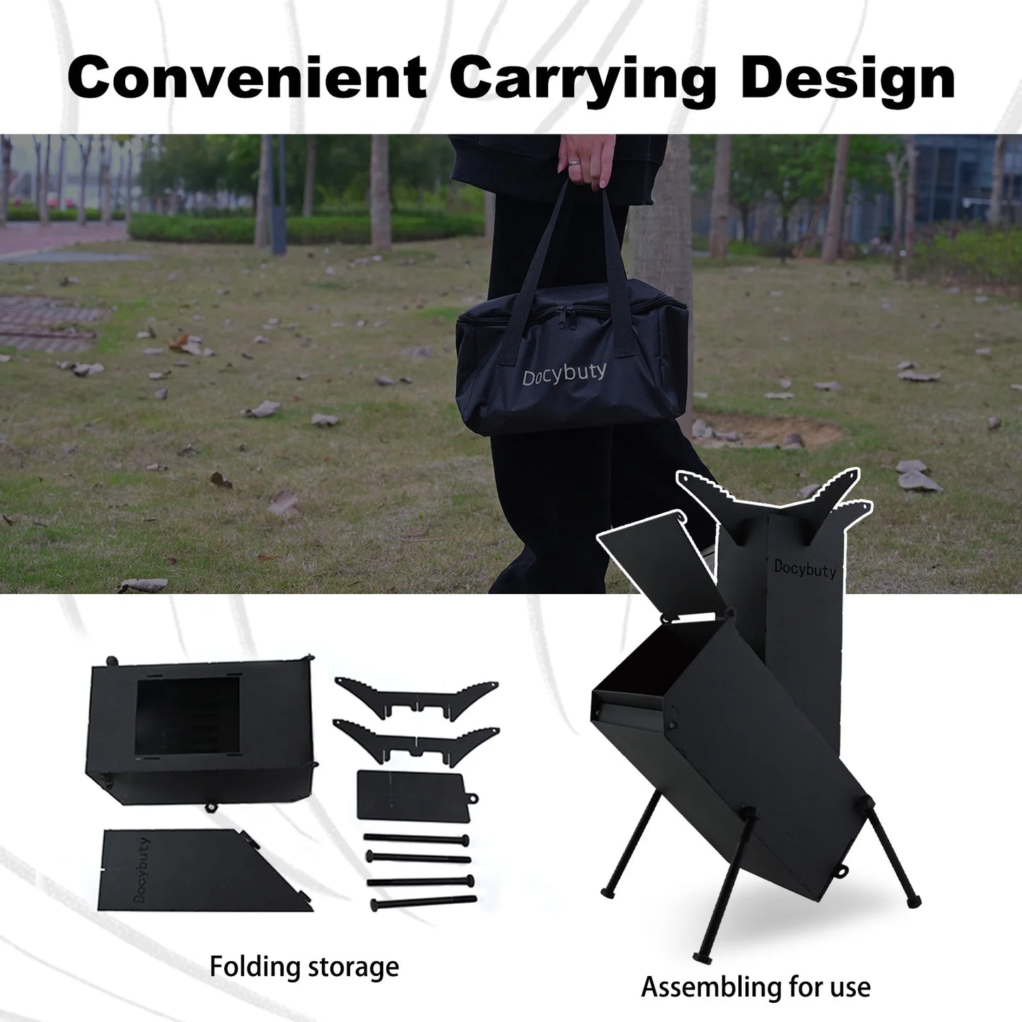 Mini Rocket Stove – Portable Wood Burning Camp Stove for Outdoor Cooking & Camping