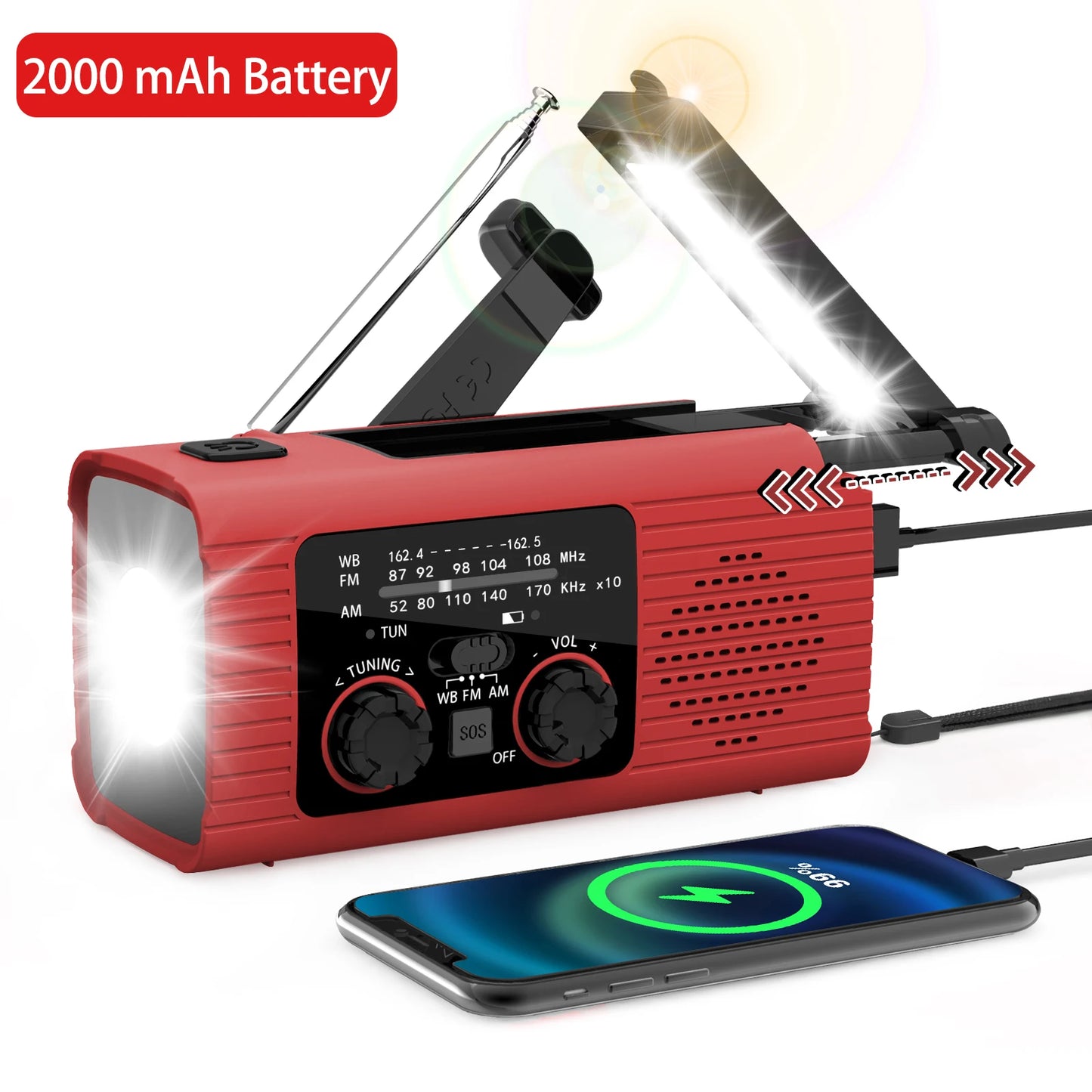 GuardianSignal 4000 — Radio y linterna solar de emergencia