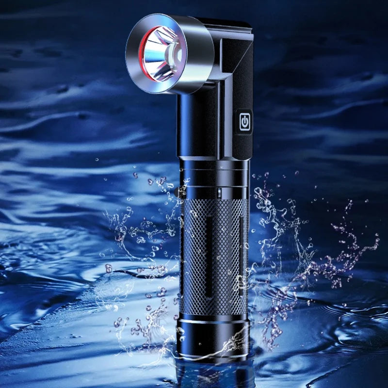DF Tactical LED Flashlight – USB Rechargeable Magnetic Work Light for Camping, Emergency & Auto Repair