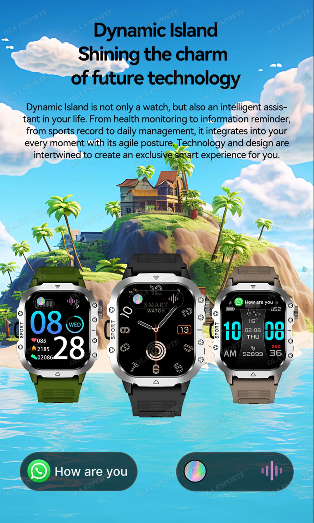 Military GPS Smart Watch – 2.01" AMOLED Bluetooth Call Flashlight 3ATM Waterproof Sports Smartwatch for Men