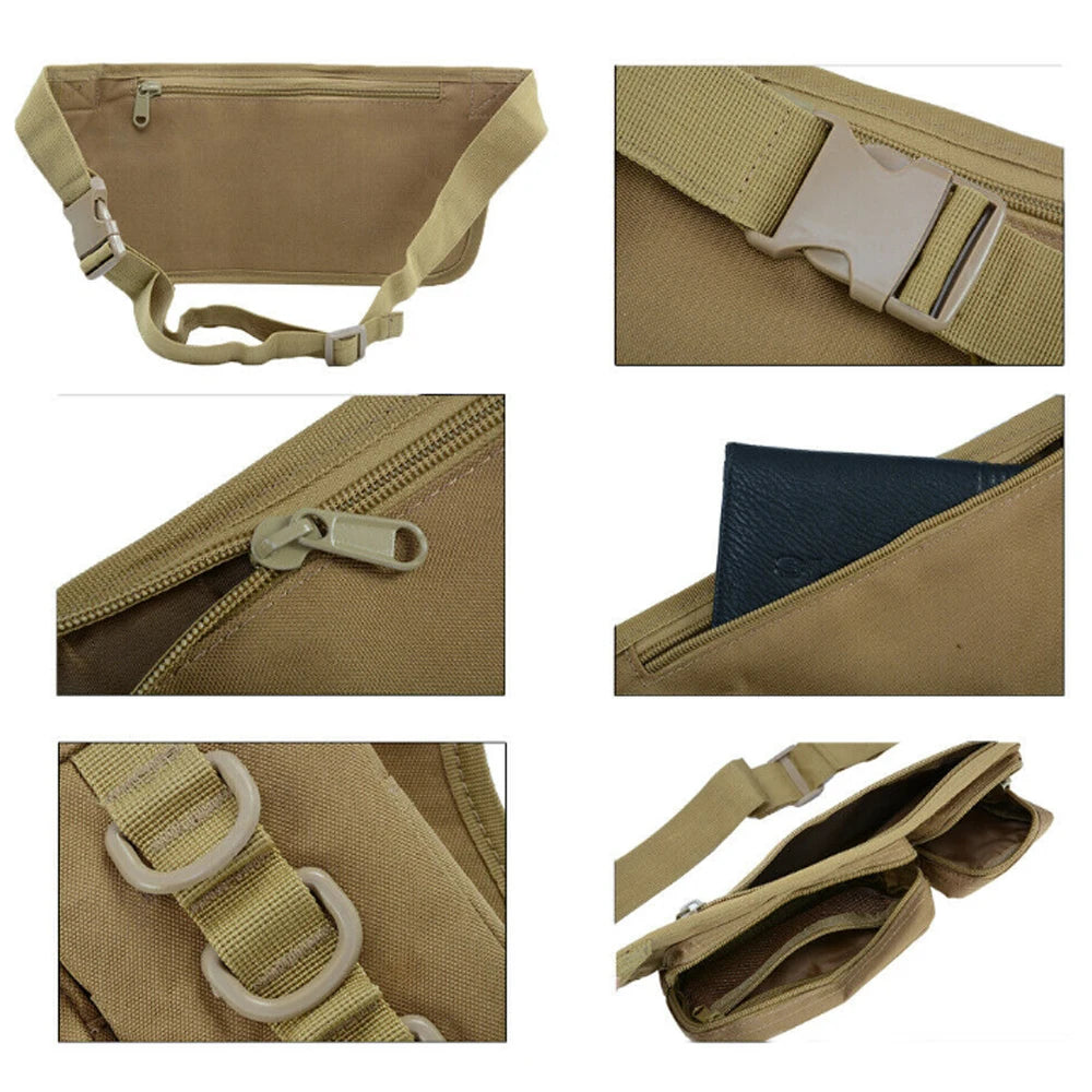 DF Tactical Military Fanny Pack – Nylon Utility Waist Bag for Hiking, Fishing & Outdoor Carry