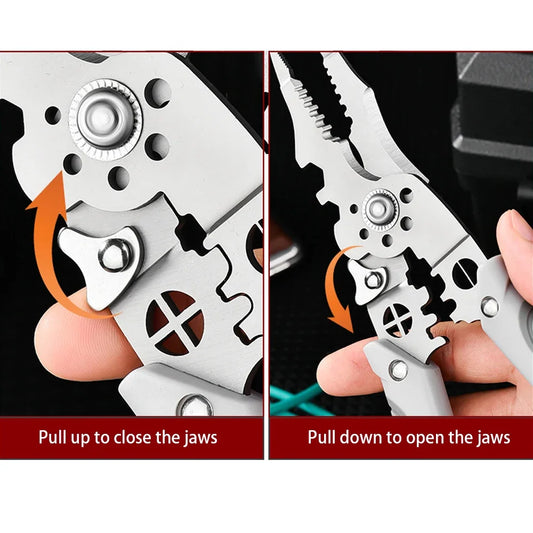 6-in-1 Electrician Pliers — Wire Stripper, Cutter & Crimping Tool for Cable Repair