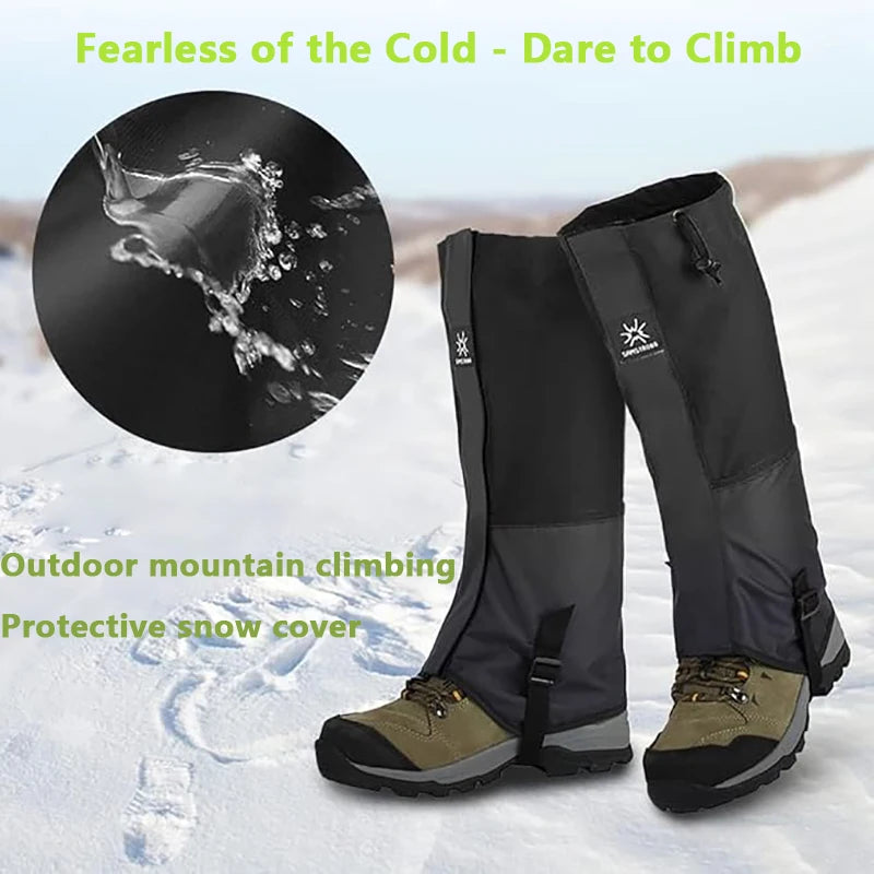 Waterproof High Tube Leg Gaiters – Windproof Snow & Sand Boot Covers for Hiking
