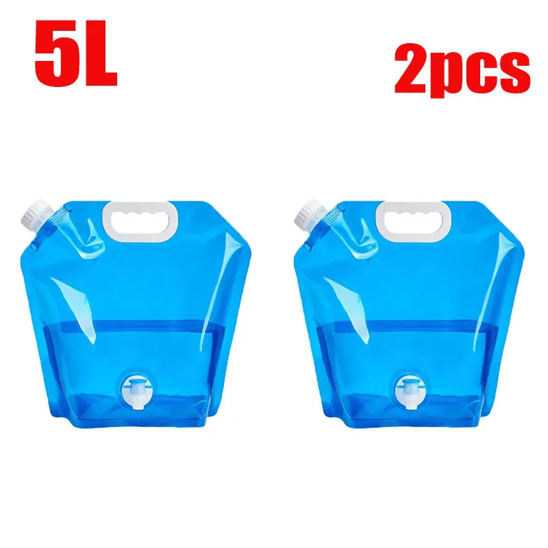 Folding Water Bag – Collapsible Camping Water Pouch 5L / 10L (1 or 2 Pack)