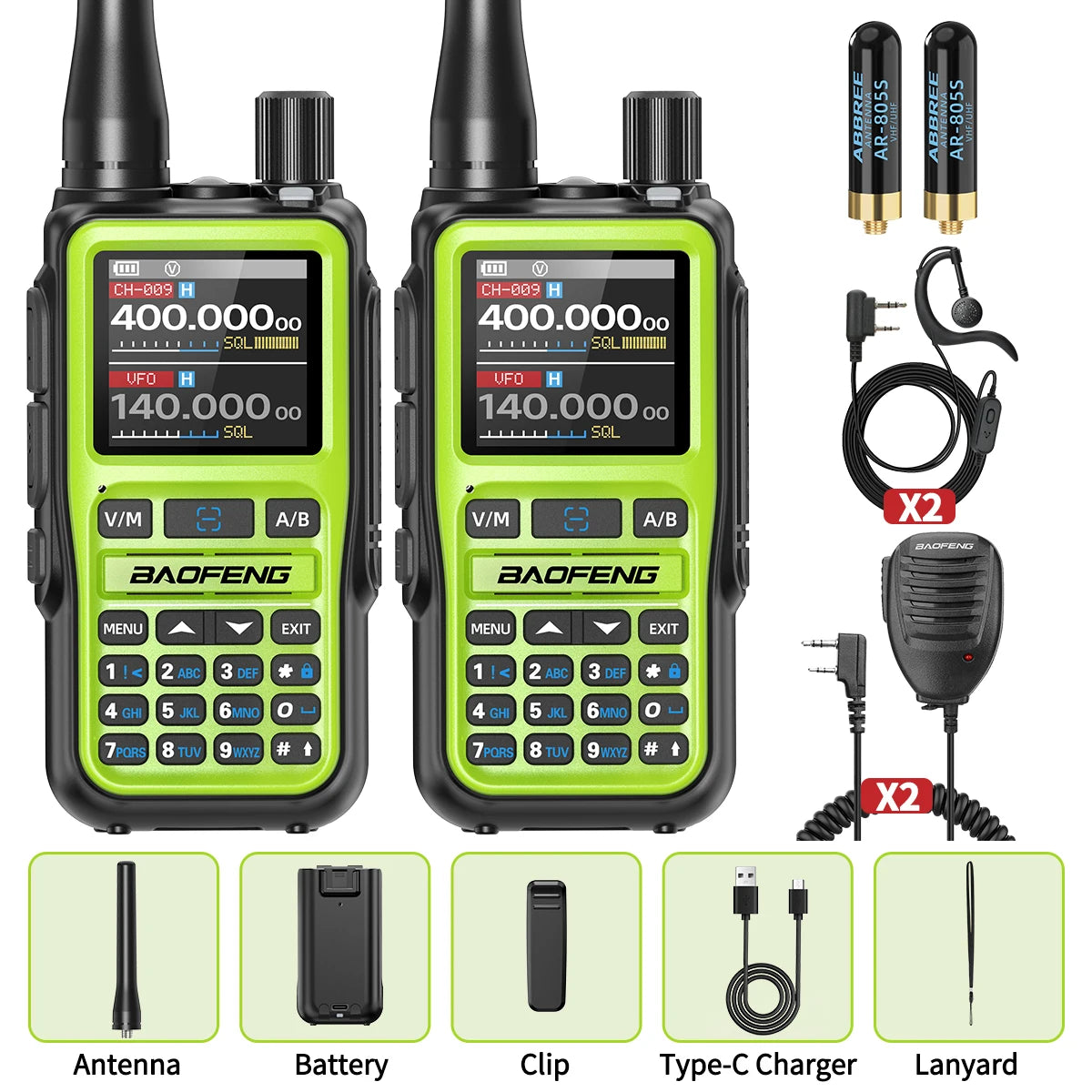 Baofeng UV-5R Mini — Bluetooth, 999CH, Type-C Charging, Long Range Two-Way Radio