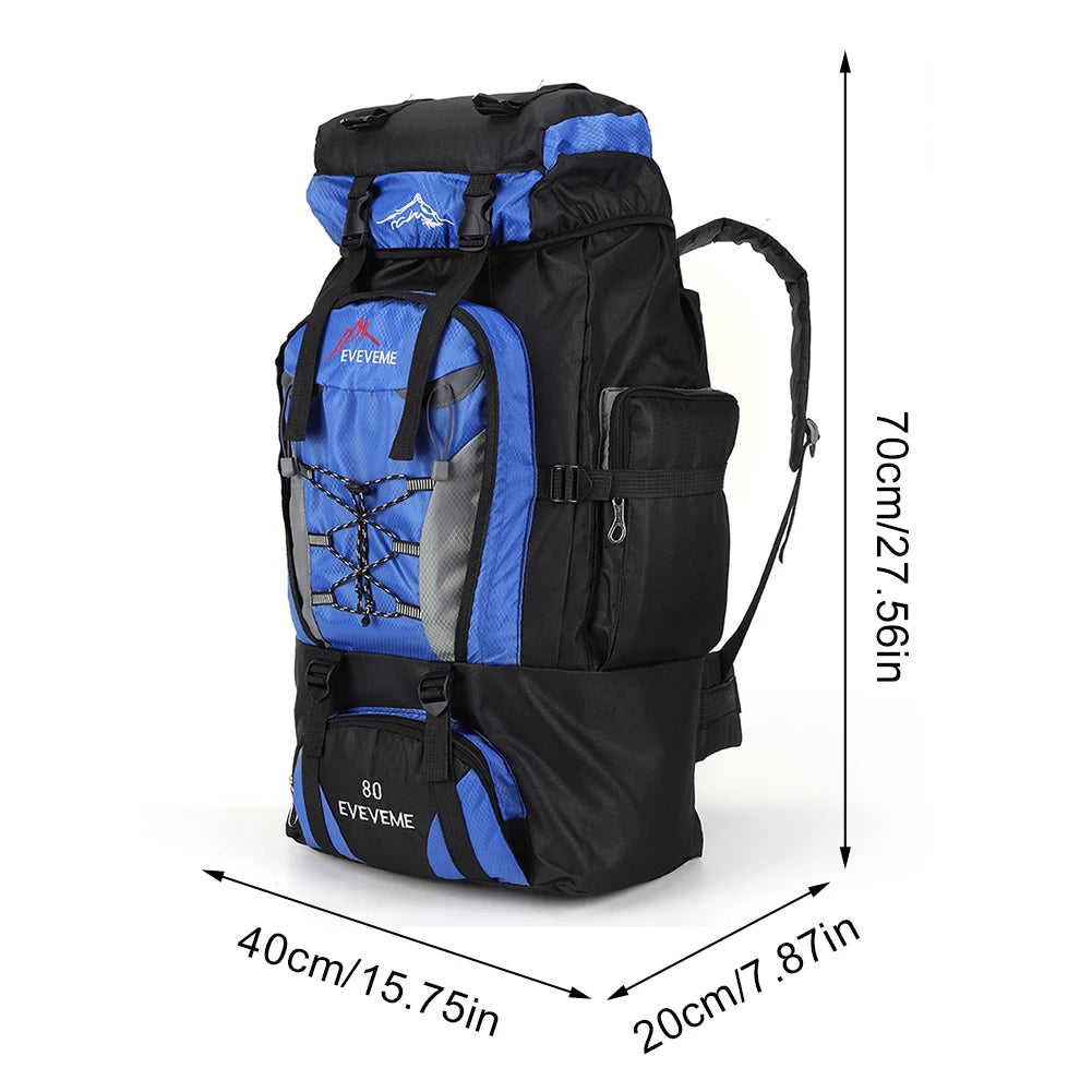 80L Waterproof Hiking Backpack – Large Capacity Trekking Rucksack for Camping, Travel & Mountaineering