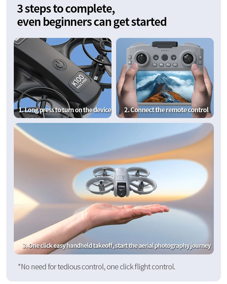 K100 MAX Mini GPS Drone – 4K HD Real-Time Video Screen Control Obstacle Avoidance Aerial Photography RC Quadcopter