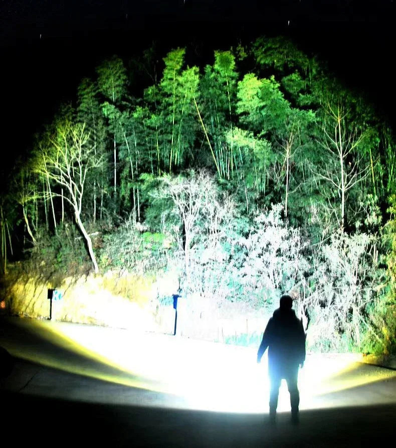 990000000LM LED Strong Light Flashlight Portable Rechargeable Lamp Built-in Battery Long Range Tactical Lantern Outdoor Lights