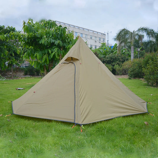 Ultralight Pyramid Teepee Tent – 3000mm Waterproof 4-Season Backpacking Tent with Chimney Hole for 2–4 People