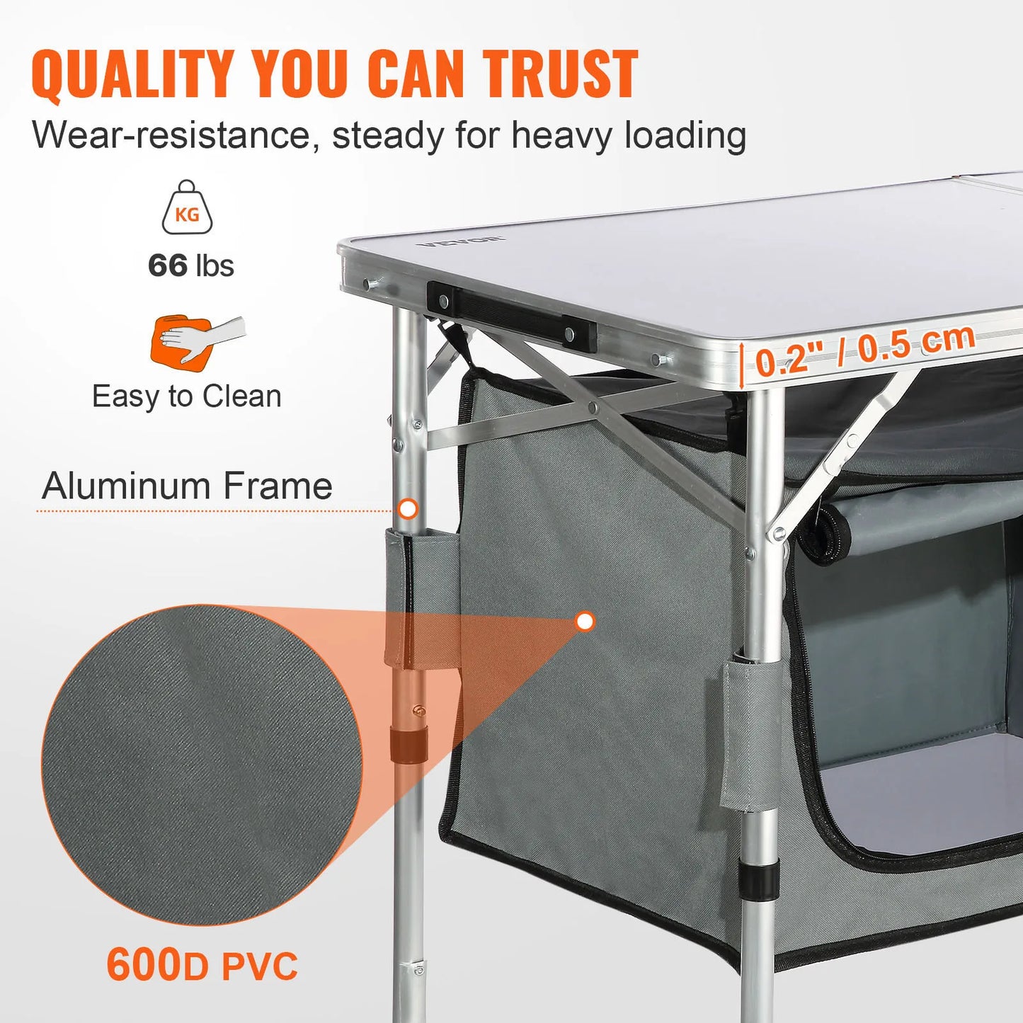 SurvivalPro Folding Camping Table — Lightweight Outdoor Picnic Table
