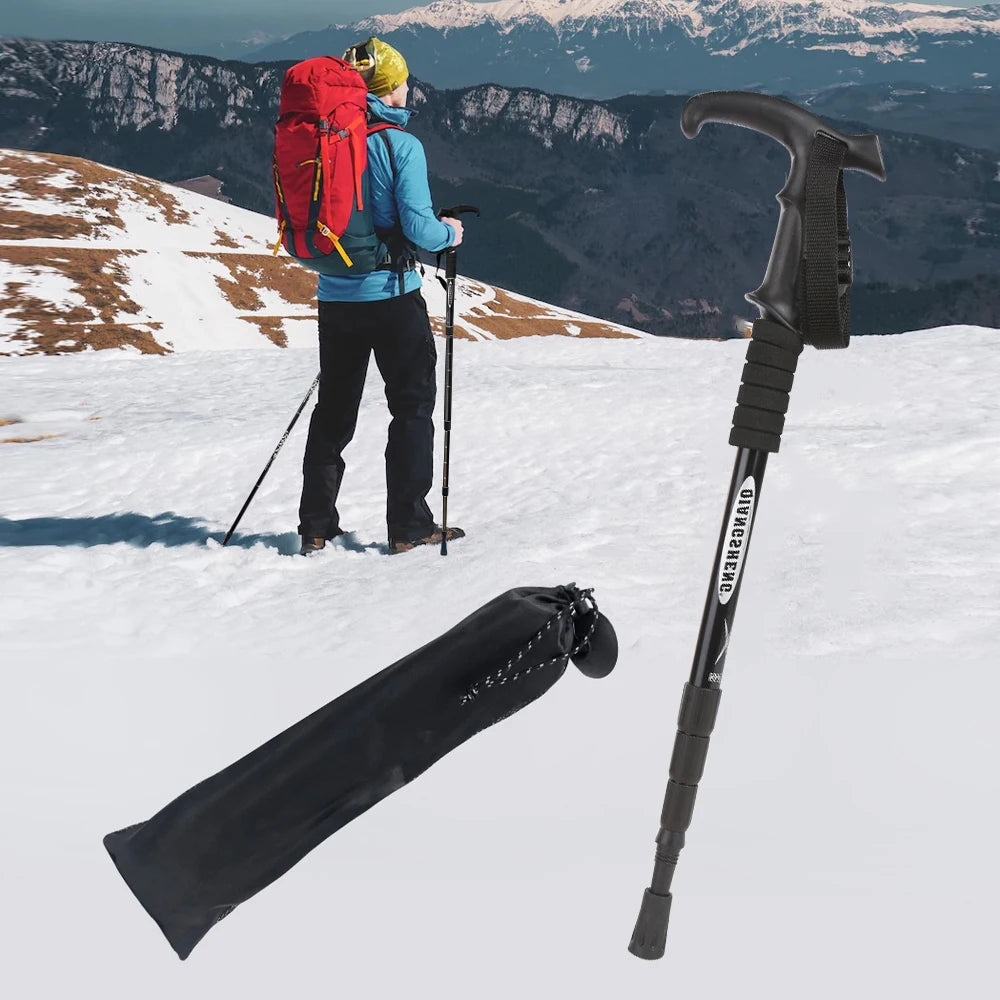 Folding Trekking Pole – 4-Section Portable Telescopic Hiking Stick