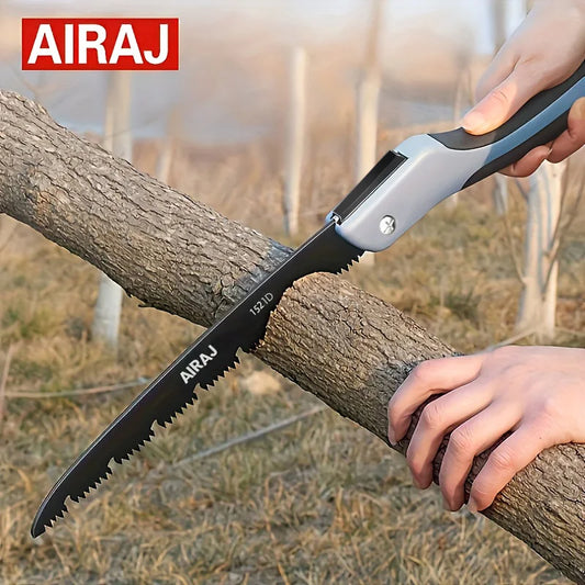 SurvivalPro AIRAJ Folding Hacksaw – Anti-Rust Multifunction Camping & Garden Saw