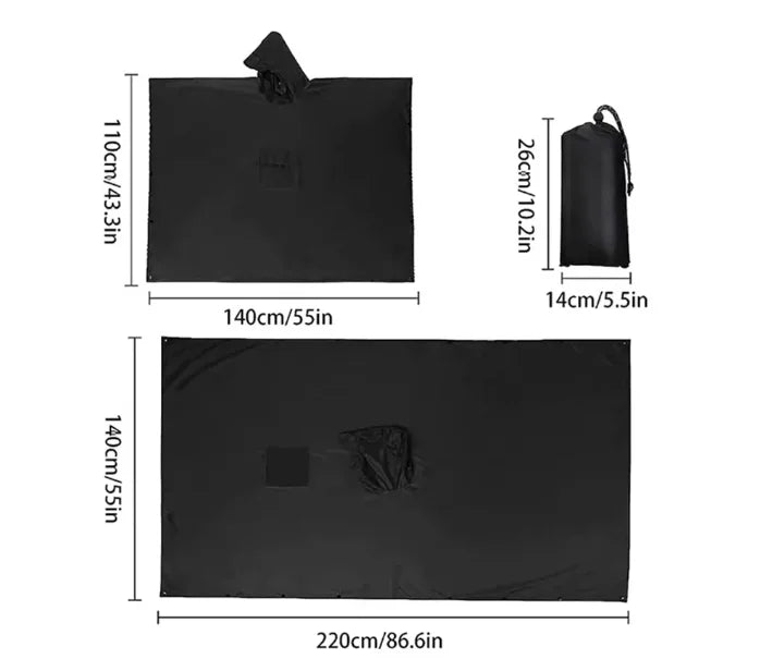Impermeable militar WeatherShield 3 en 1 — Poncho impermeable con capucha