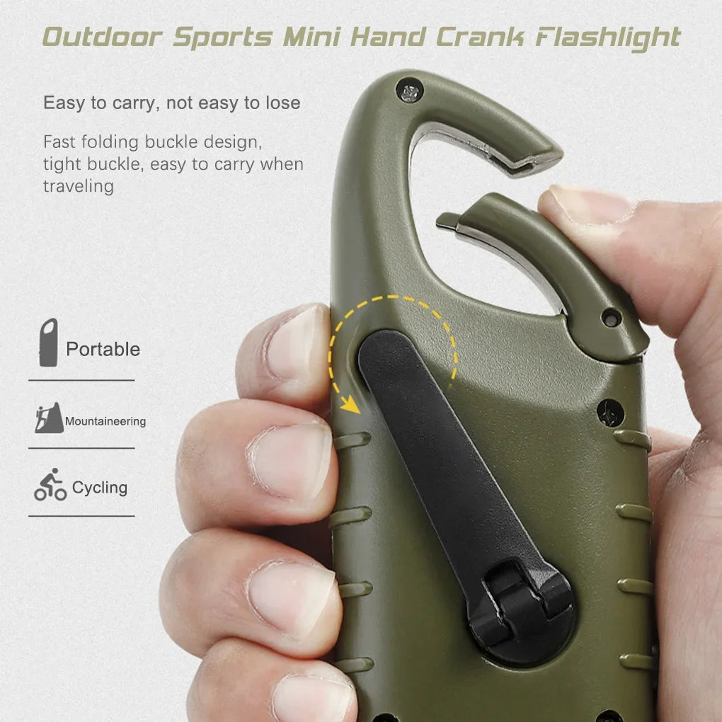 Solar Hand Crank Flashlight – Rechargeable Survival Torch with Dynamo Self-Powered Charging for Fishing, Boating & Hiking