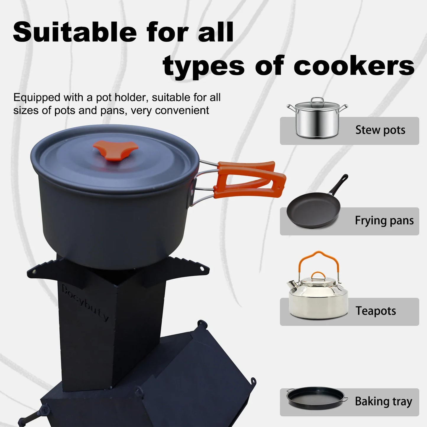 Mini Rocket Stove – Portable Wood Burning Camp Stove for Outdoor Cooking & Camping