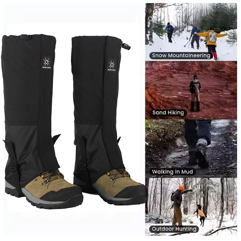 Waterproof High Tube Leg Gaiters – Windproof Snow & Sand Boot Covers for Hiking