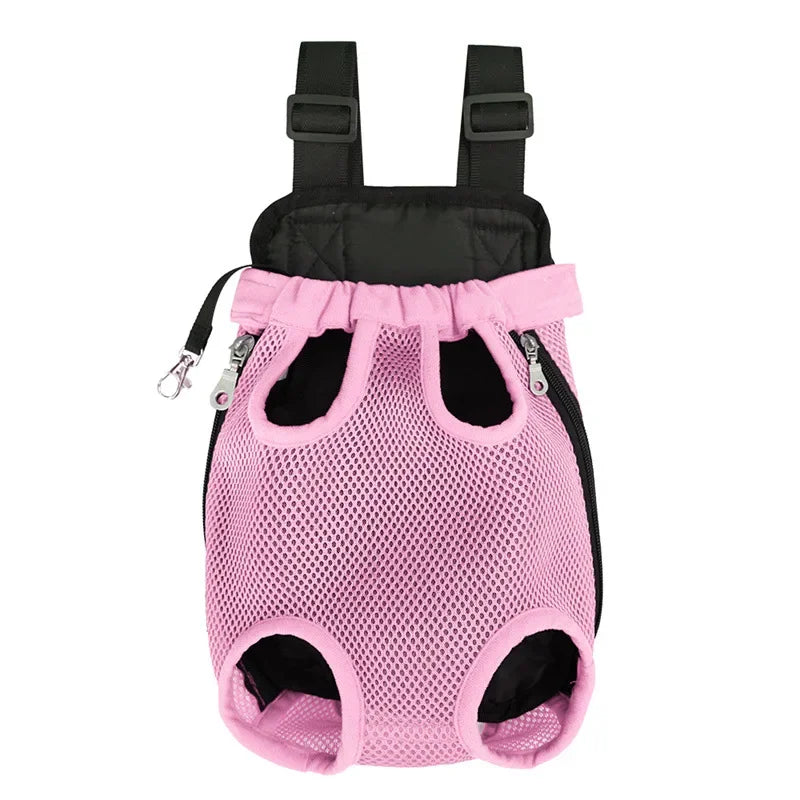 Portable Pet Backpack – Mesh Double Shoulder Carrier Bag for Cats & Dogs Outdoor Travel & Hiking