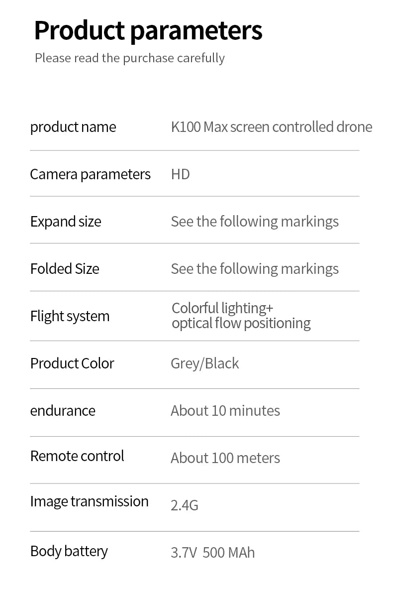 K100 MAX Mini GPS Drone – 4K HD Real-Time Video Screen Control Obstacle Avoidance Aerial Photography RC Quadcopter