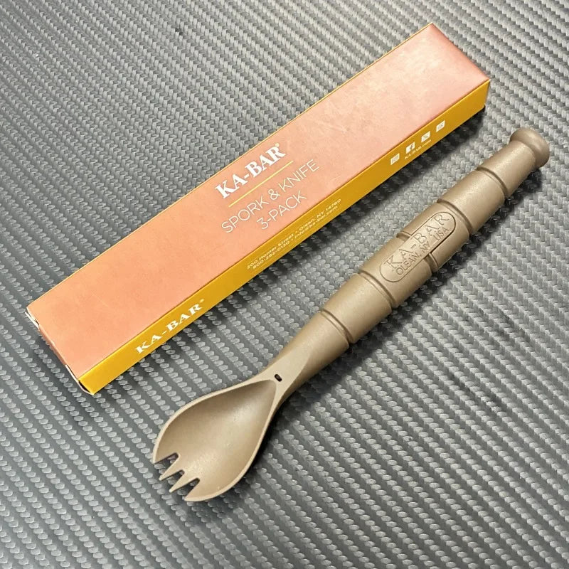 Ensemble de couverts tactiques mini SurvivalPro — Combo fourchette cuillère couteau EDC
