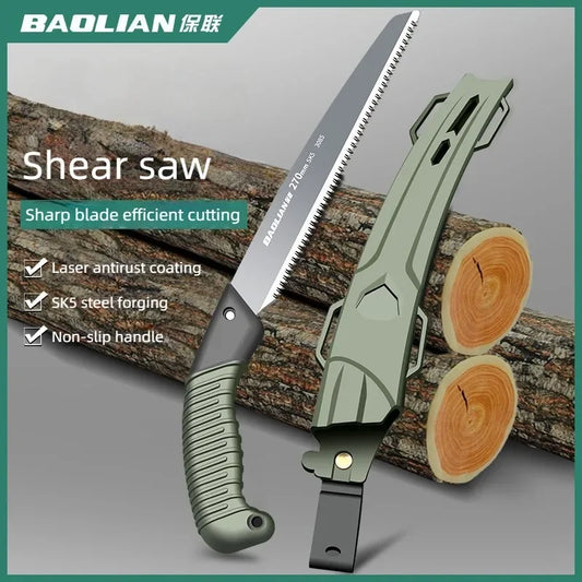 SurvivalPro Ergonomic Folding Hand Saw – No-Slip Handle for Camping, Hiking & Tree Trimming