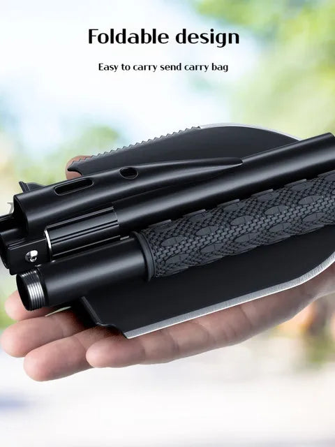 Pala de camping plegable SurvivalPro — Herramienta de atrincheramiento multifuncional