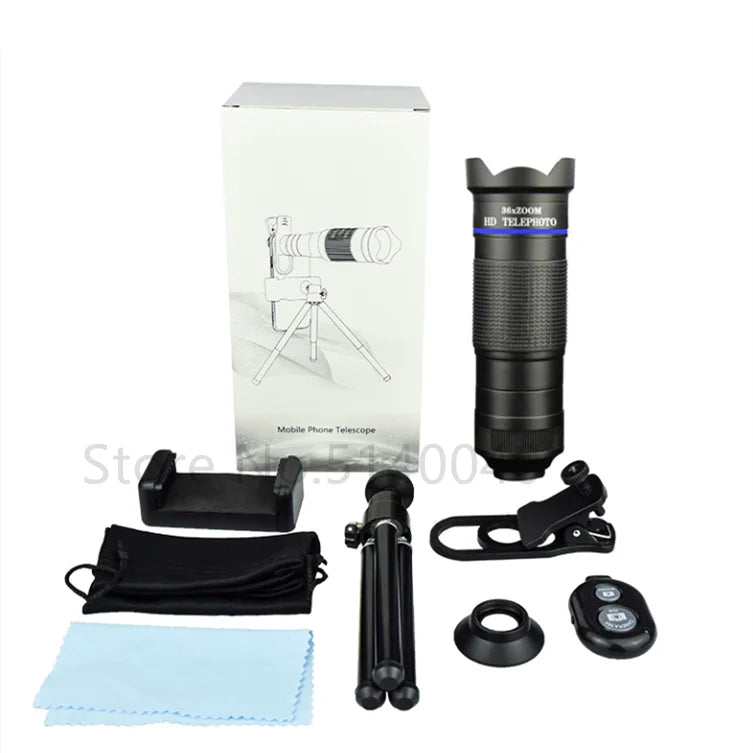 HD 36x Telescope lens professional Tele Zoom Camera Lenses With Tripod for iPhone smartphones Bird-watch Hunting