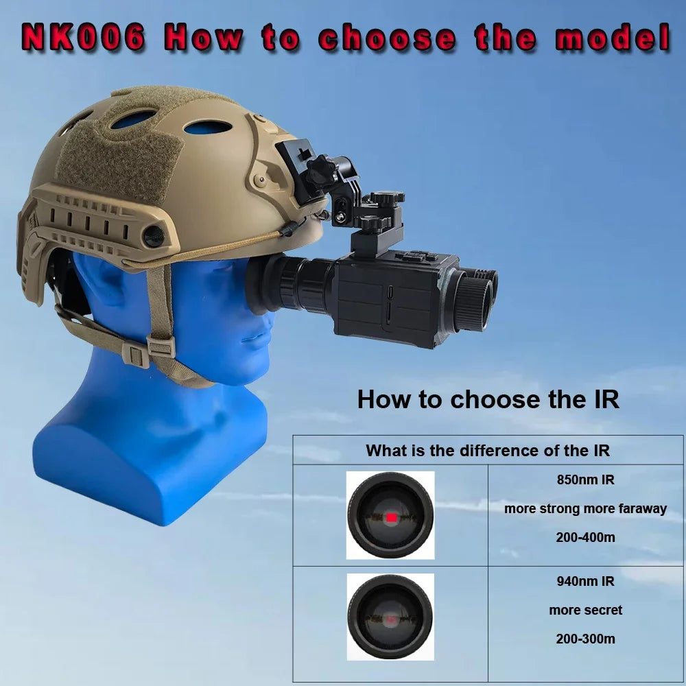 DF Tactical Megaorei NK006 Night Vision Monocular – 1080P HD, 5x Zoom, Infrared Helmet Mount for Hunting & Tactical Use