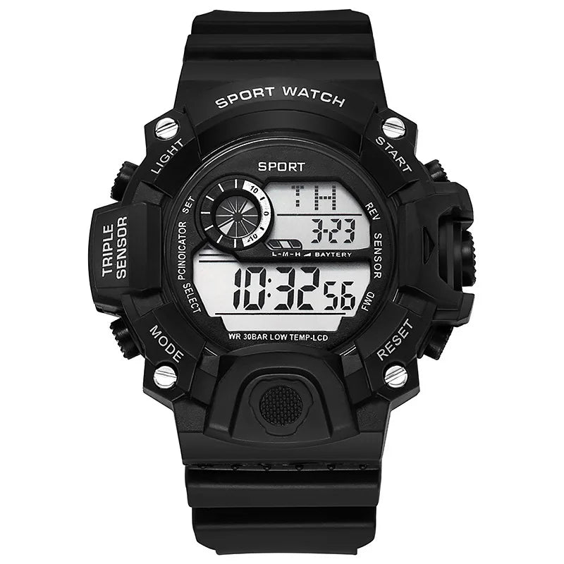 Men's Military Sports Watch – Large Dial Multifunctional Waterproof Luminous Alarm Digital Wristwatch for Men & Kids