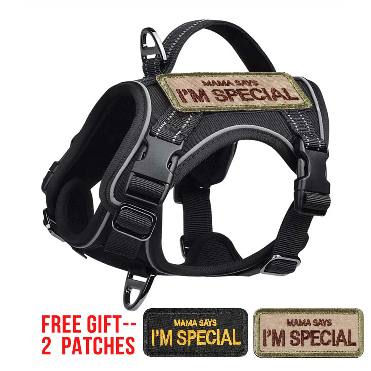 Tactical Dog Harness for Small Dogs – Military Service Vest with Vertical Handle & Reflective Strip for Outdoor Training